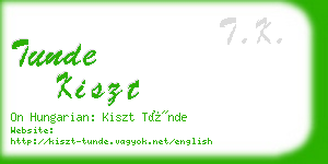 tunde kiszt business card